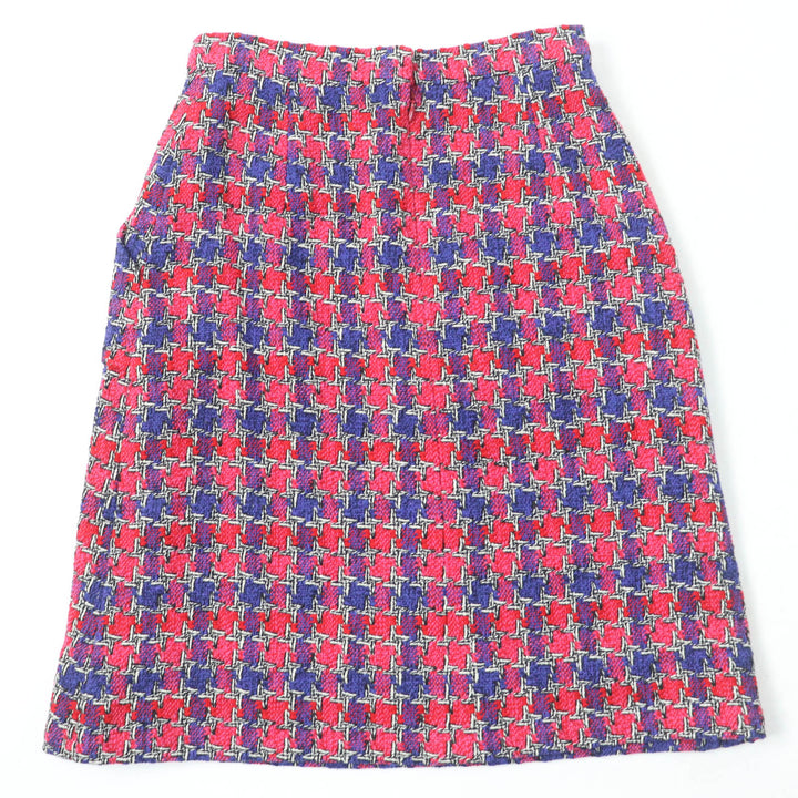 Excellent CHANEL Tight Skirt COCO Mark button multicolor silk Women 36 P51393V38323