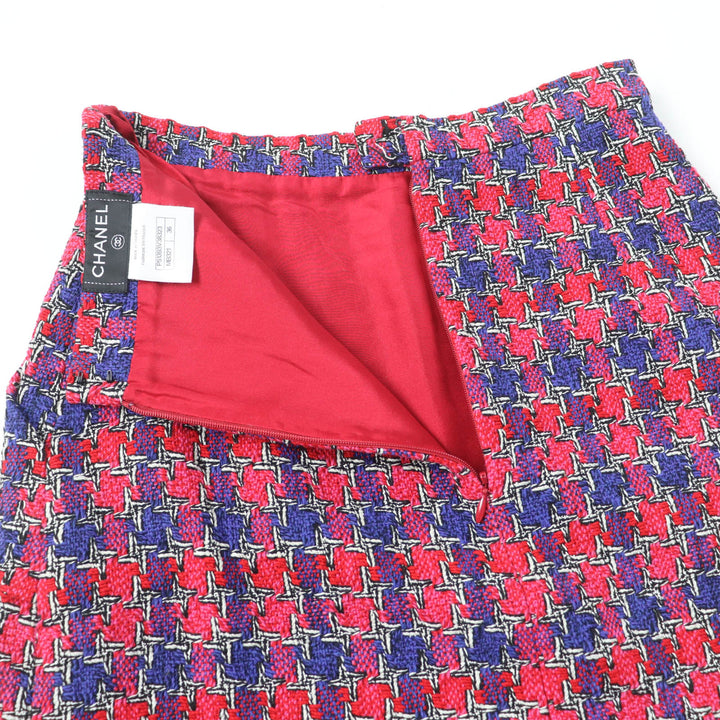 Excellent CHANEL Tight Skirt COCO Mark button multicolor silk Women 36 P51393V38323