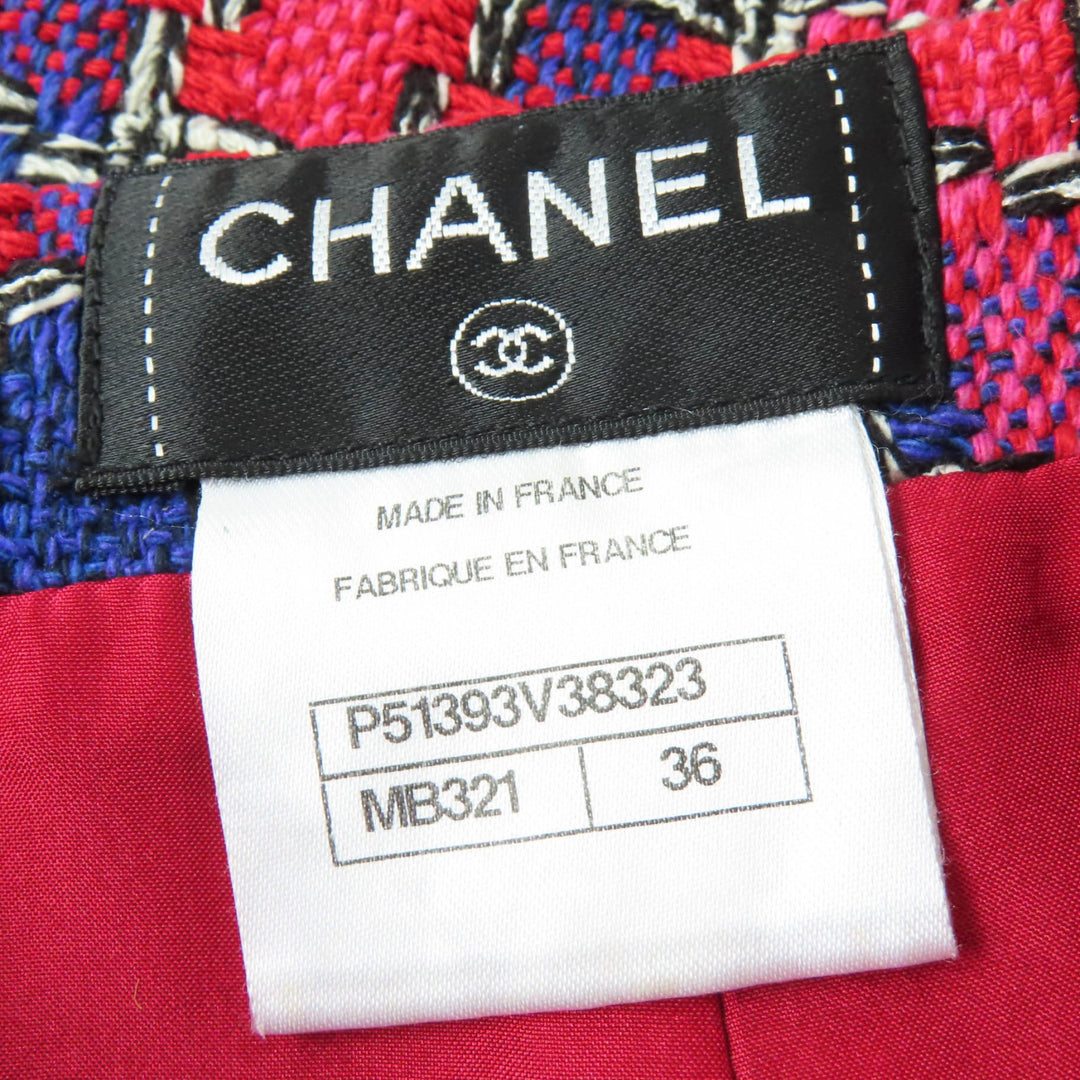 Excellent CHANEL Tight Skirt COCO Mark button multicolor silk Women 36 P51393V38323