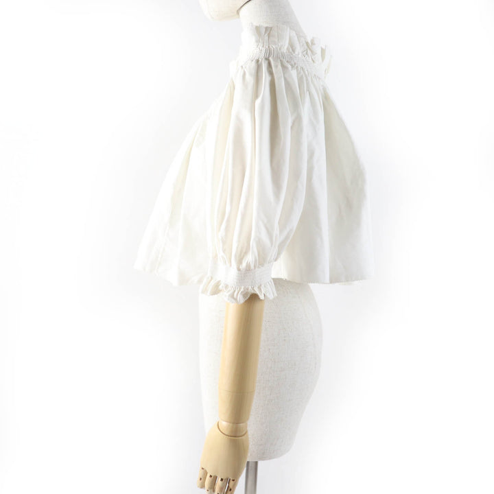 Excellent Christian Dior tops Off-Shoulder Smock Top Ivory cotton Women 40