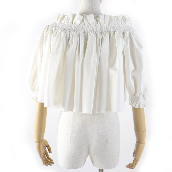 Excellent Christian Dior tops Off-Shoulder Smock Top Ivory cotton Women 40