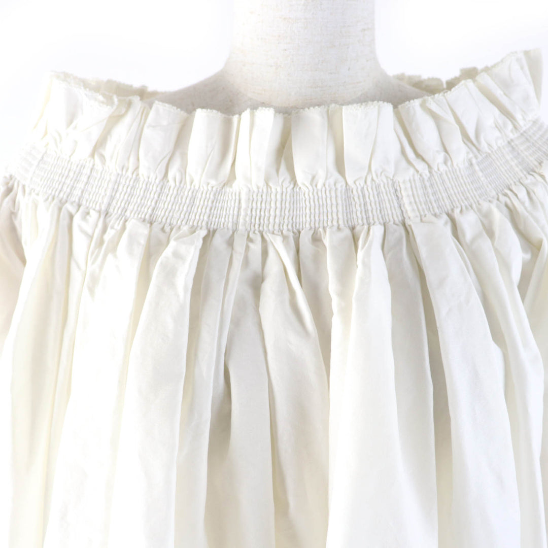 Excellent Christian Dior tops Off-Shoulder Smock Top Ivory cotton Women 40