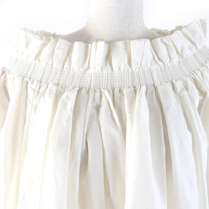 Excellent Christian Dior tops Off-Shoulder Smock Top Ivory cotton Women 40
