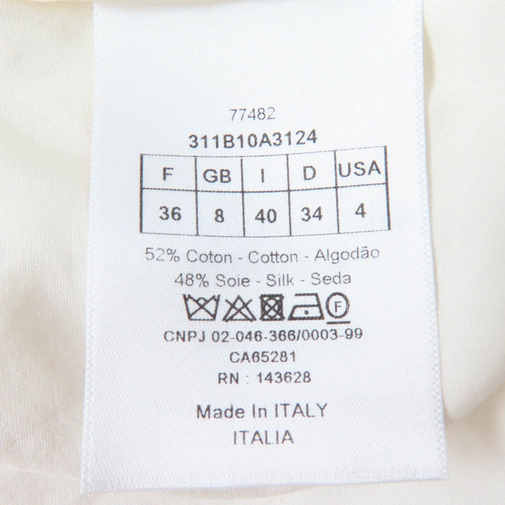 Excellent Christian Dior tops Off-Shoulder Smock Top Ivory cotton Women 40