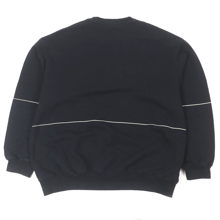 Great BALENCIAGA sweat HOMME embroidered oversized sweatshirt black cotton mens XL 485994