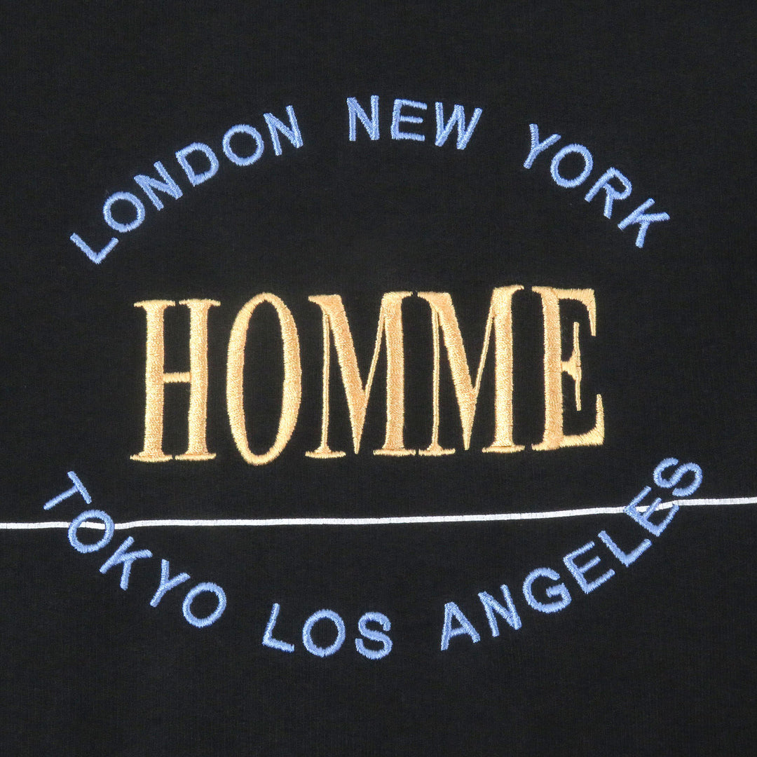 Great BALENCIAGA sweat HOMME embroidered oversized sweatshirt black cotton mens XL 485994