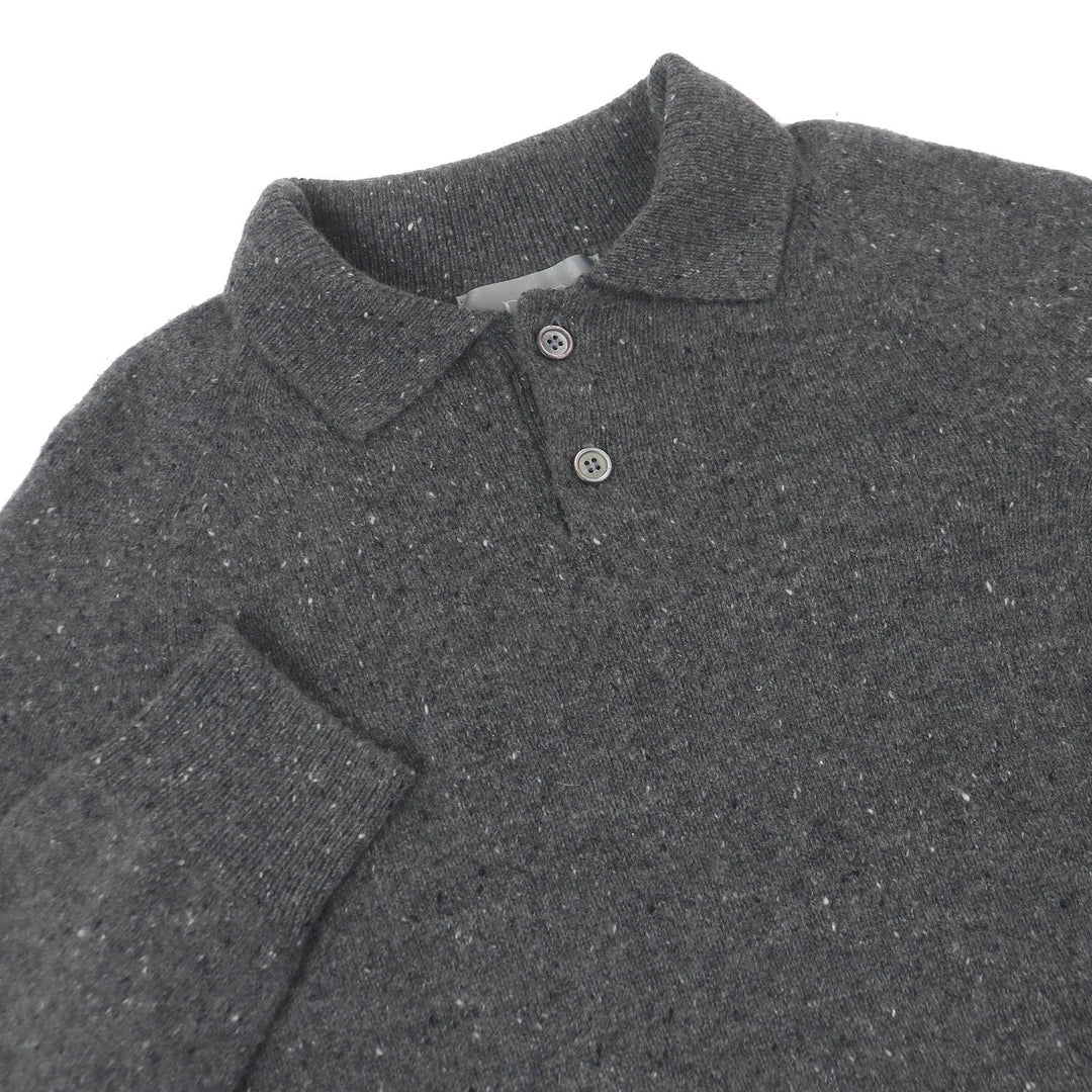 Excellent DIOR knit Lily of the valley logo patch gray cashmere mens M 243M830AT449