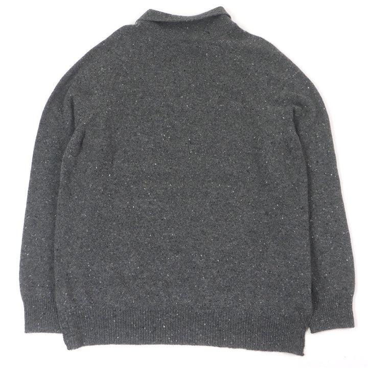 Excellent DIOR knit Lily of the valley logo patch gray cashmere mens M