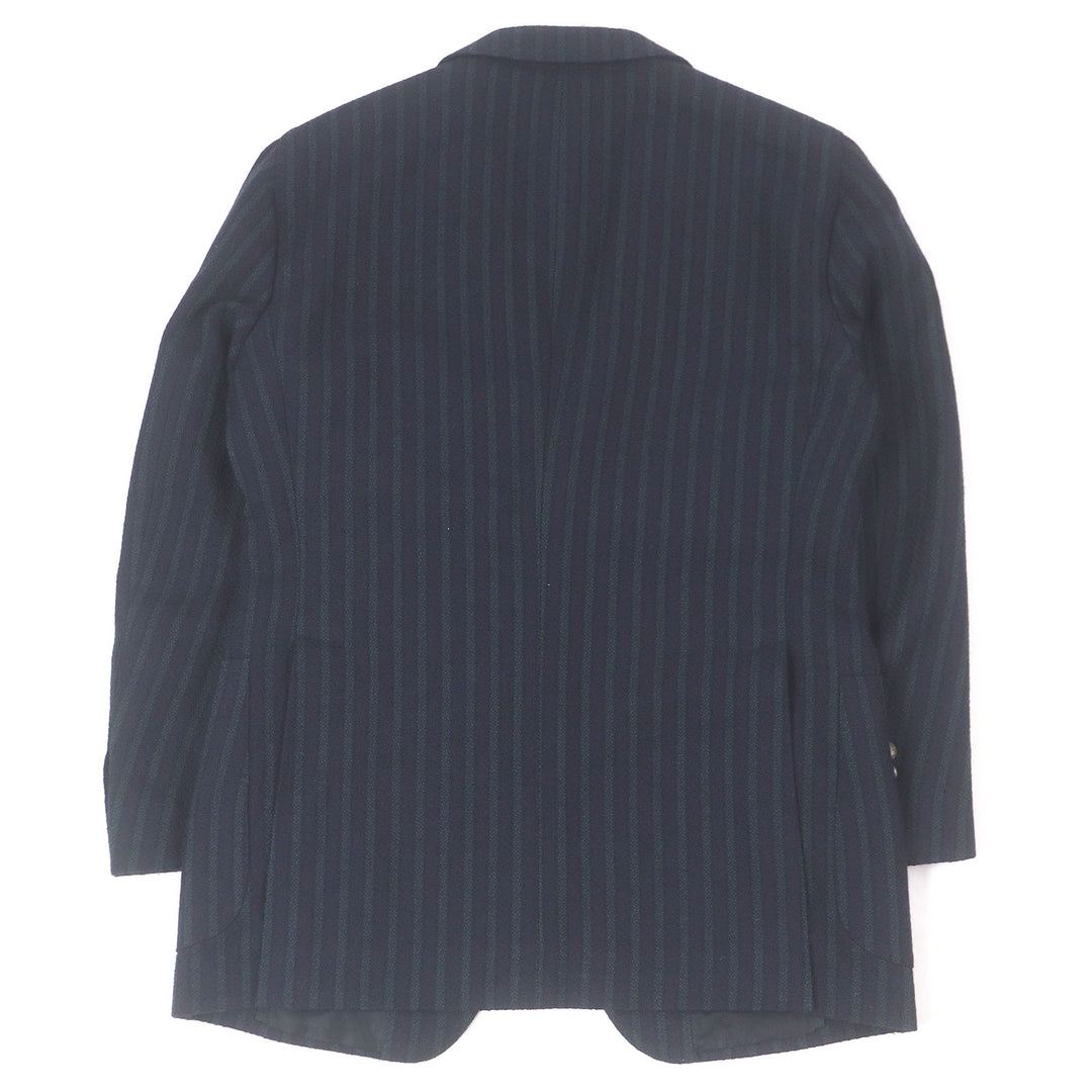 Excellent TAGLIATORE tailored jacket Brilla Fabric Emblem Logo Button Single Navy mens 48