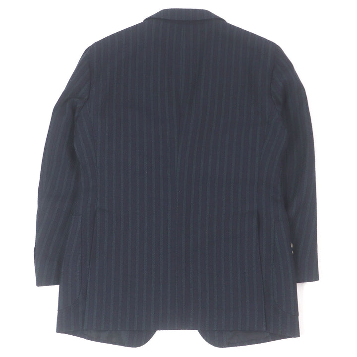 Excellent TAGLIATORE tailored jacket Brilla Fabric Emblem Logo Button Single Navy mens 48