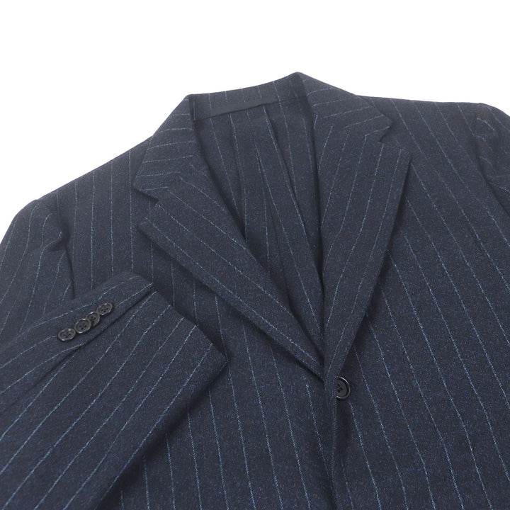 Excellent Sartorio Jacket Striped single unconstructed jacket Navy wool mens 48