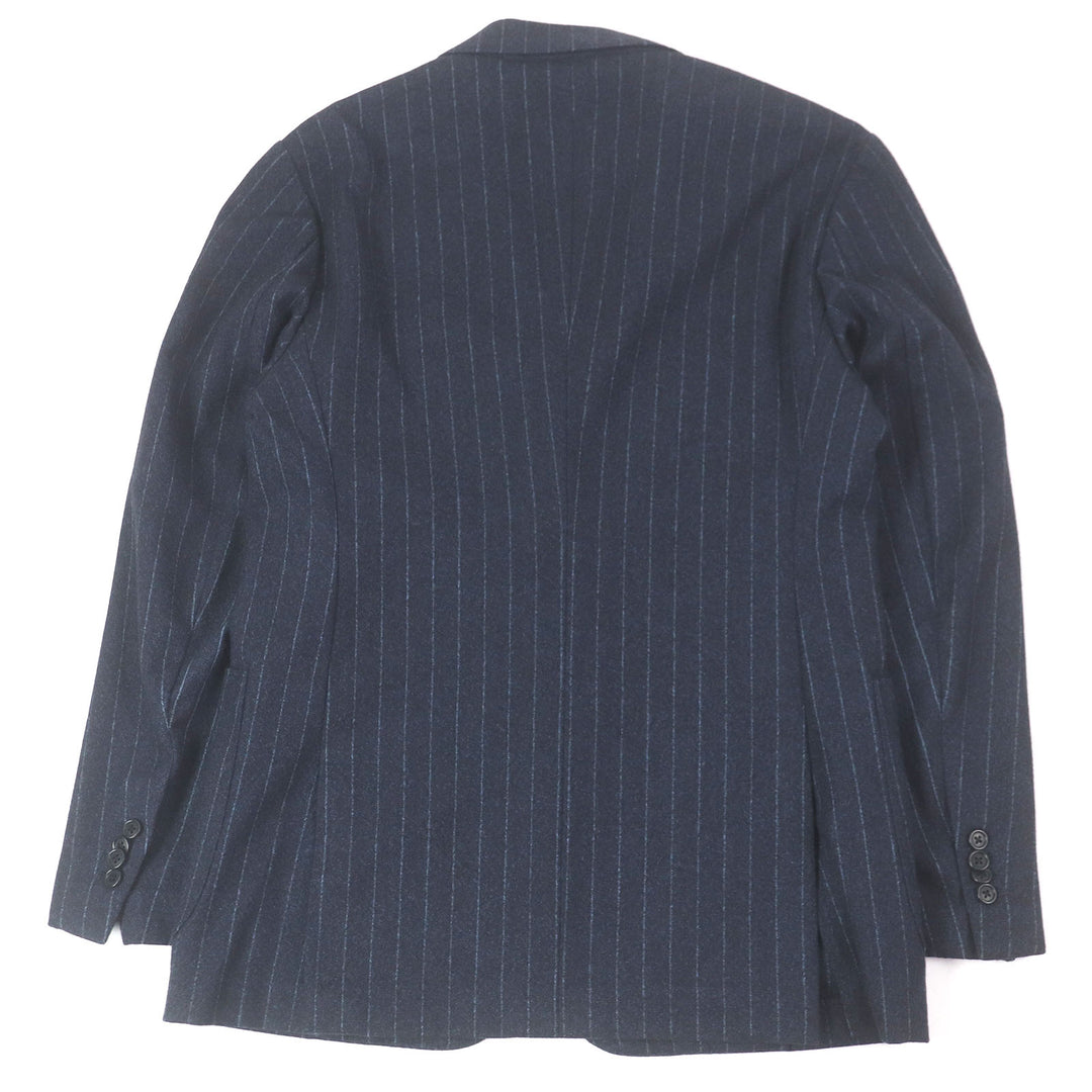 Excellent Sartorio Jacket Striped single unconstructed jacket Navy wool mens 48