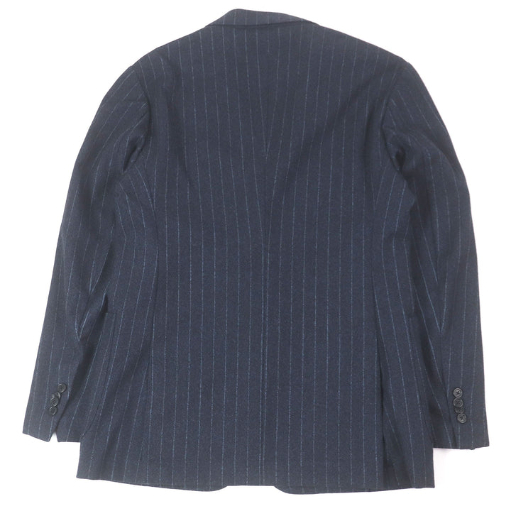 Excellent Sartorio Jacket Striped single unconstructed jacket Navy wool mens 48