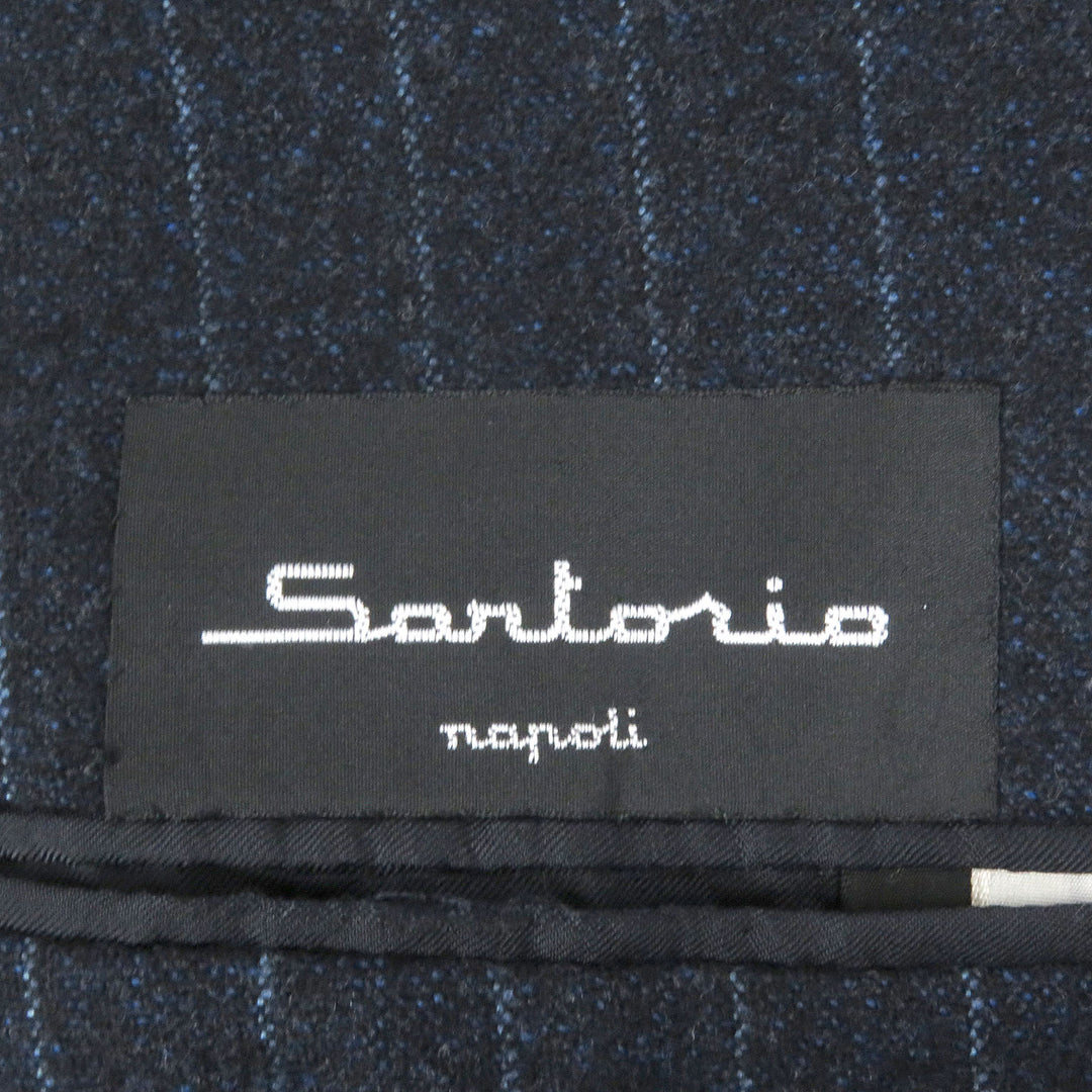 Excellent Sartorio Jacket Striped single unconstructed jacket Navy wool mens 48