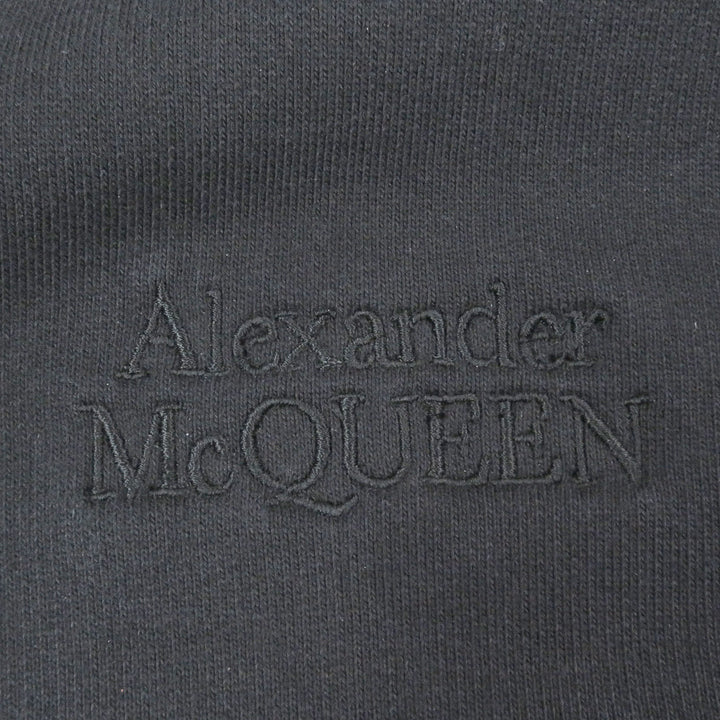 Great Alexander McQueen Parker logo embroidered pullover black cotton mens M 722257