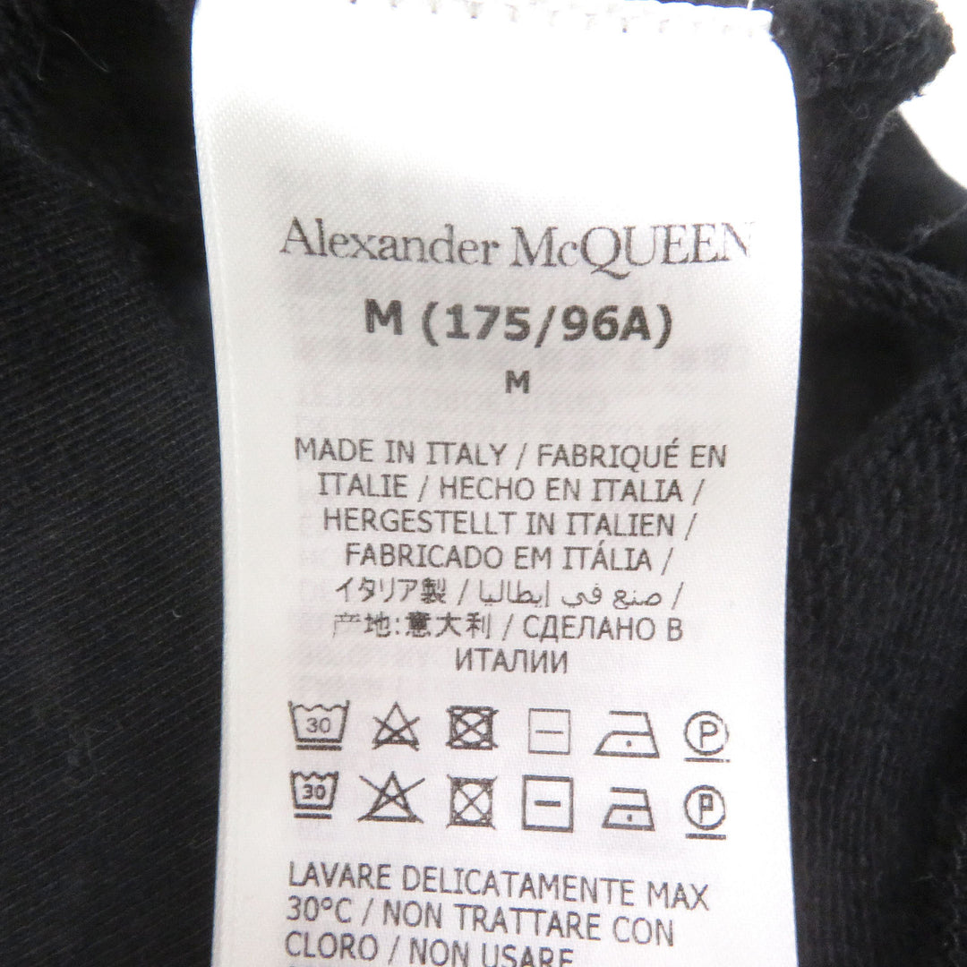 Great Alexander McQueen Parker logo embroidered pullover black cotton mens M 722257