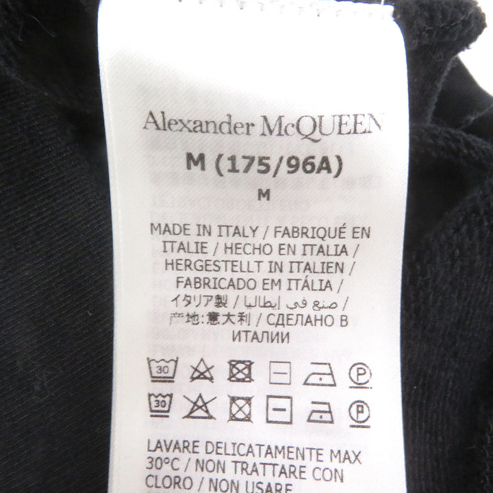 Great Alexander McQueen Parker logo embroidered pullover black cotton mens M 722257