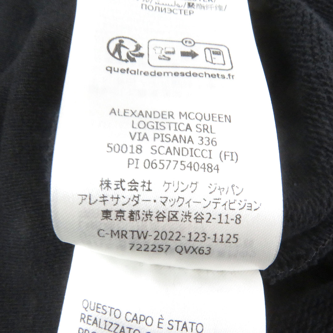 Great Alexander McQueen Parker logo embroidered pullover black cotton mens M 722257