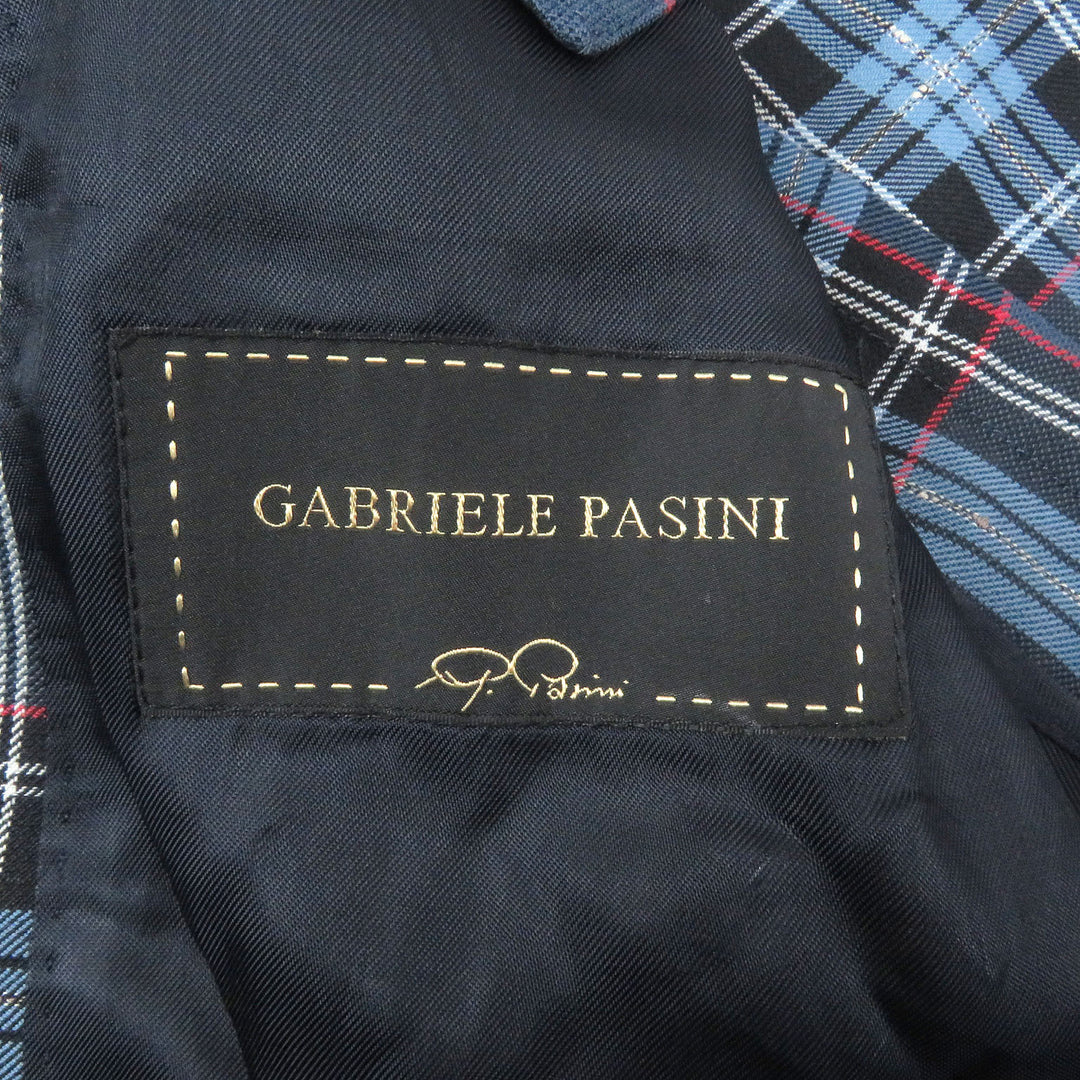 Great Gabriele Pasini Jacket Tartan Check Single Blazer Unconstructed blue mens