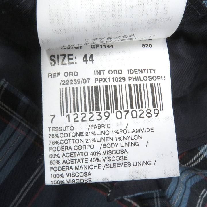 Great Gabriele Pasini Jacket Tartan Check Single Blazer Unconstructed blue mens
