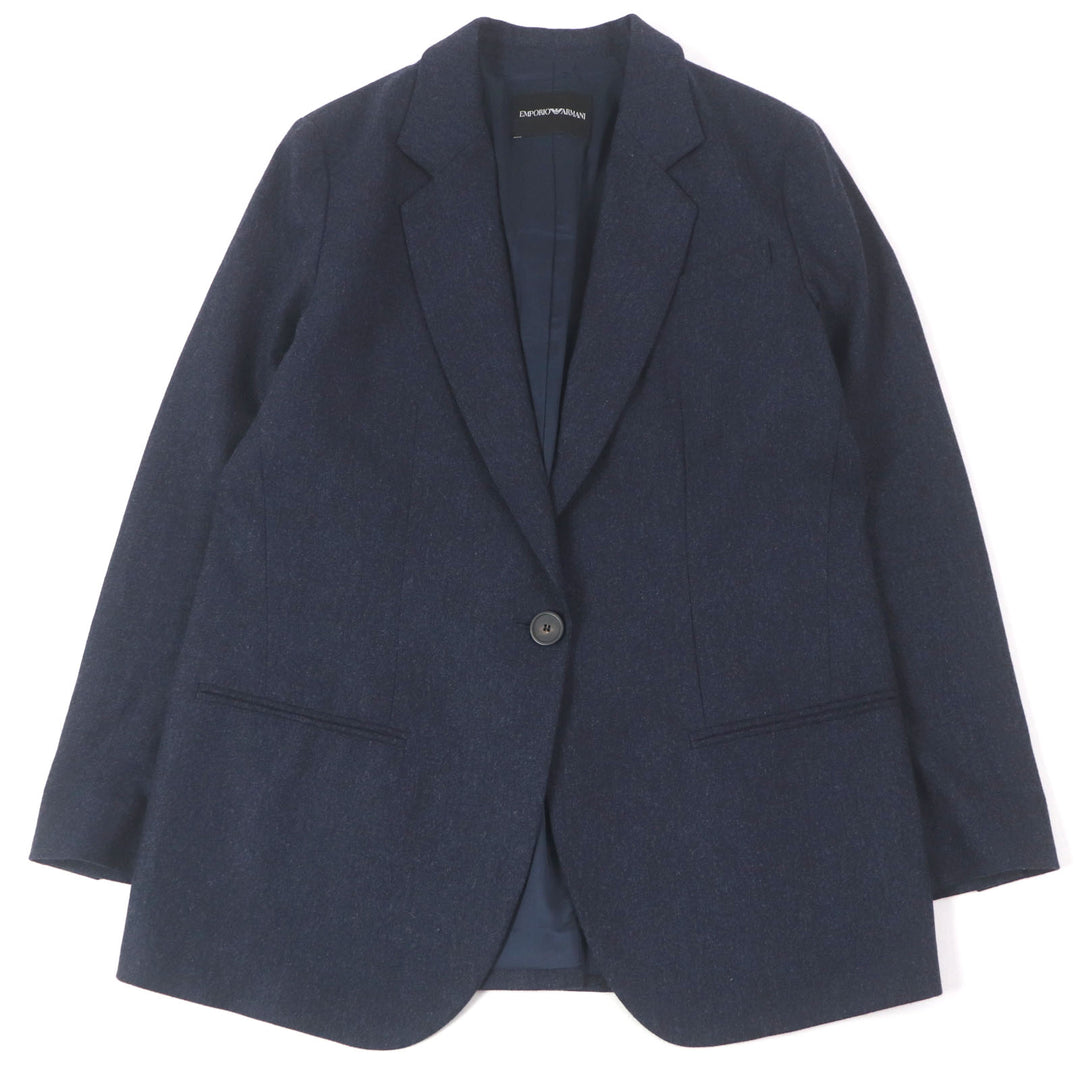 Excellent EMPORIO ARMANI Jacket Black Tag Single Tailored Navy wool mens 42