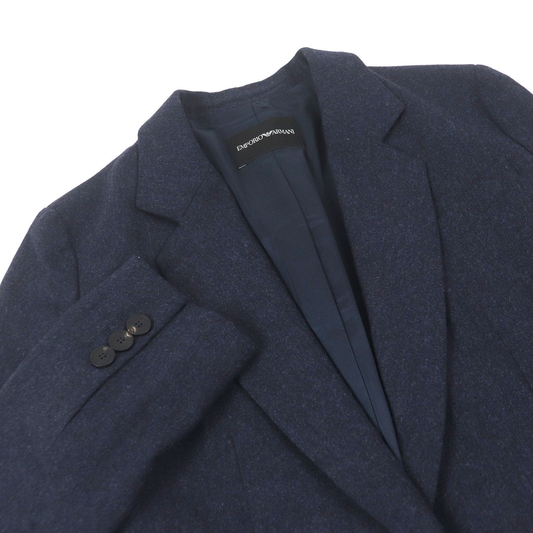 Excellent EMPORIO ARMANI Jacket Black Tag Single Tailored Navy wool mens 42