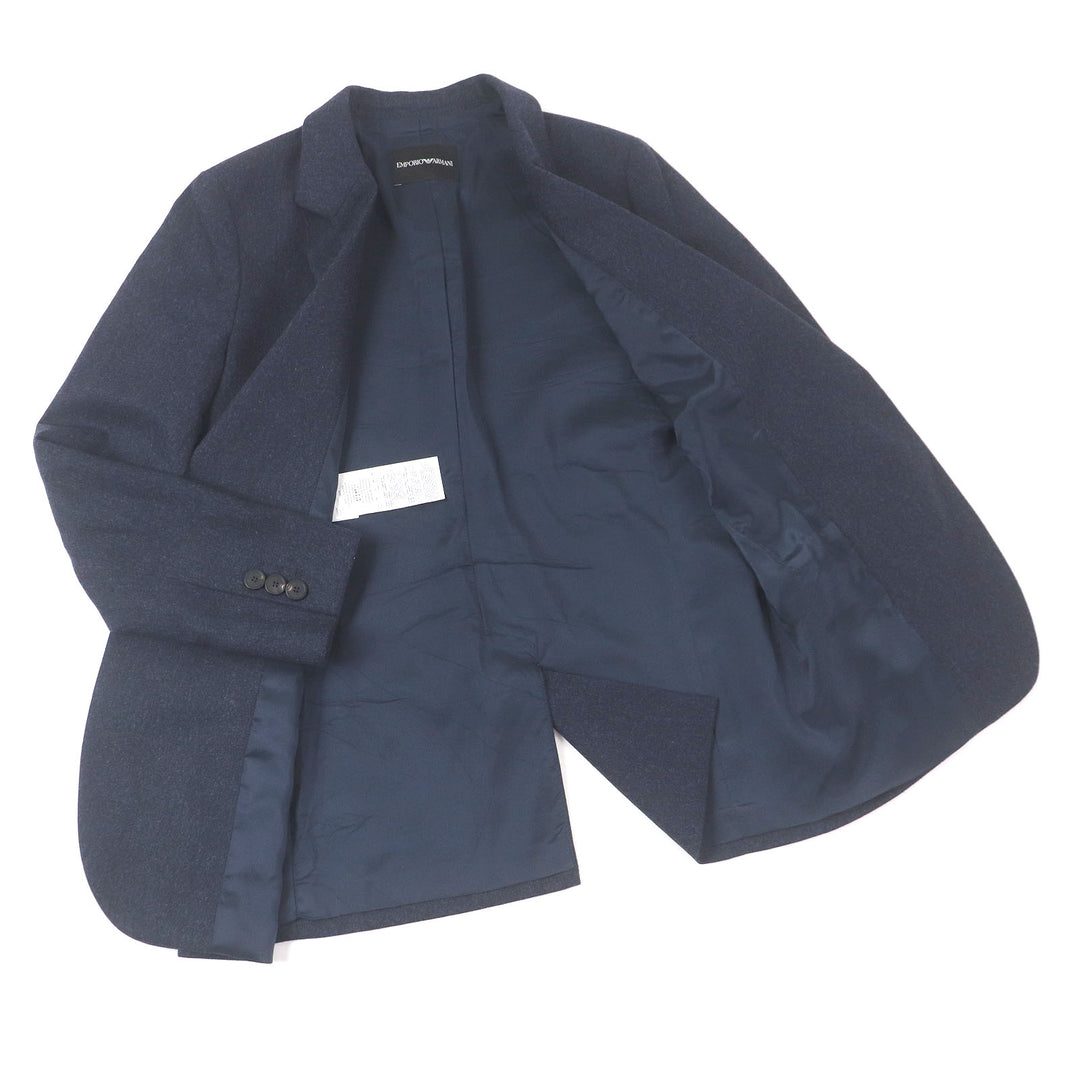 Excellent EMPORIO ARMANI Jacket Black Tag Single Tailored Navy wool mens 42