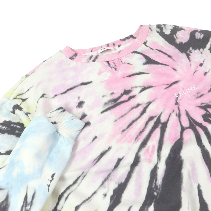 Great CELINE sweat LOOSE TIE DYE SWEAT SHIRT Pink cotton mens S 2Y53C647V