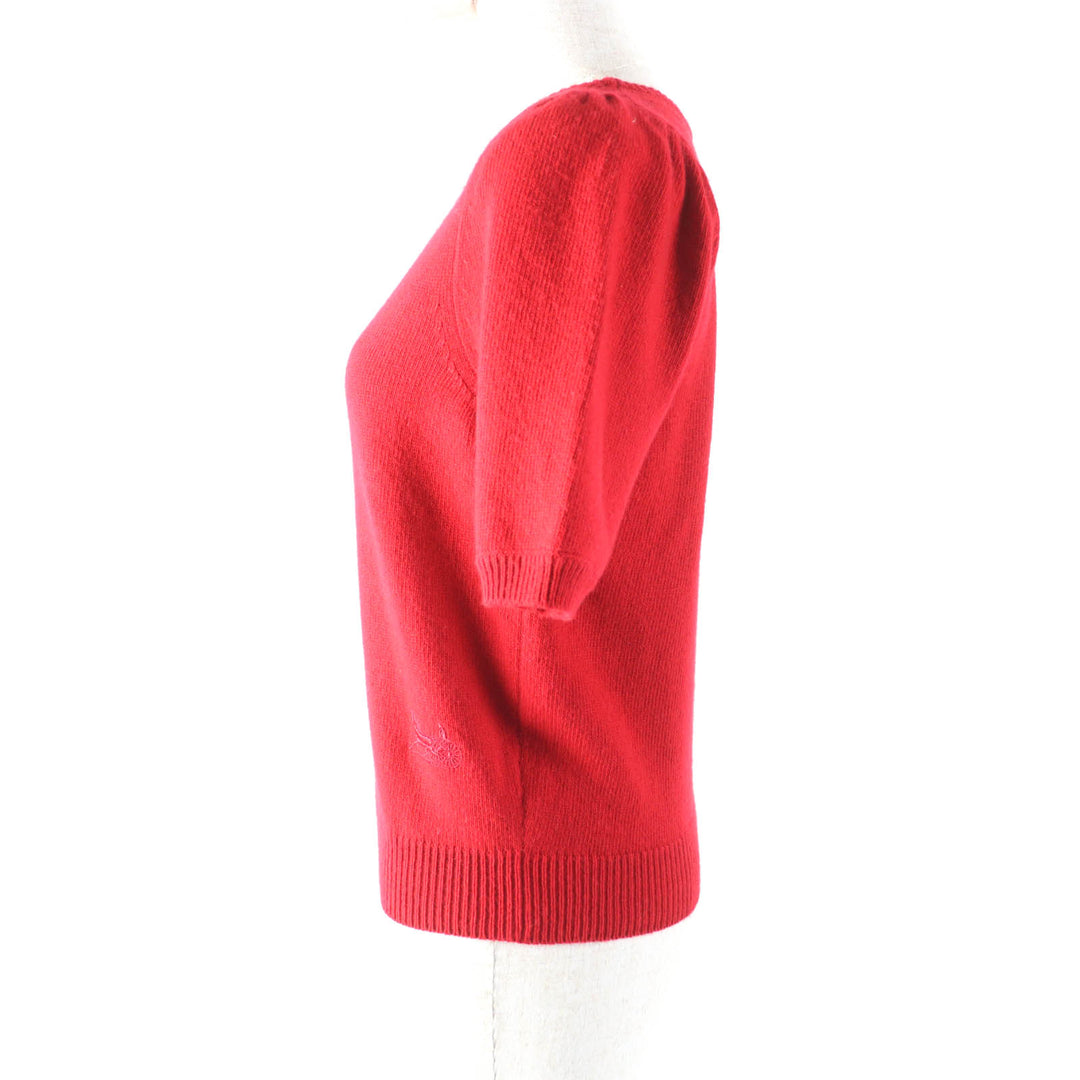 Great CELINE sweater Sulky Embroidery Crew Neck cashmere Women XS 2A65P152I
