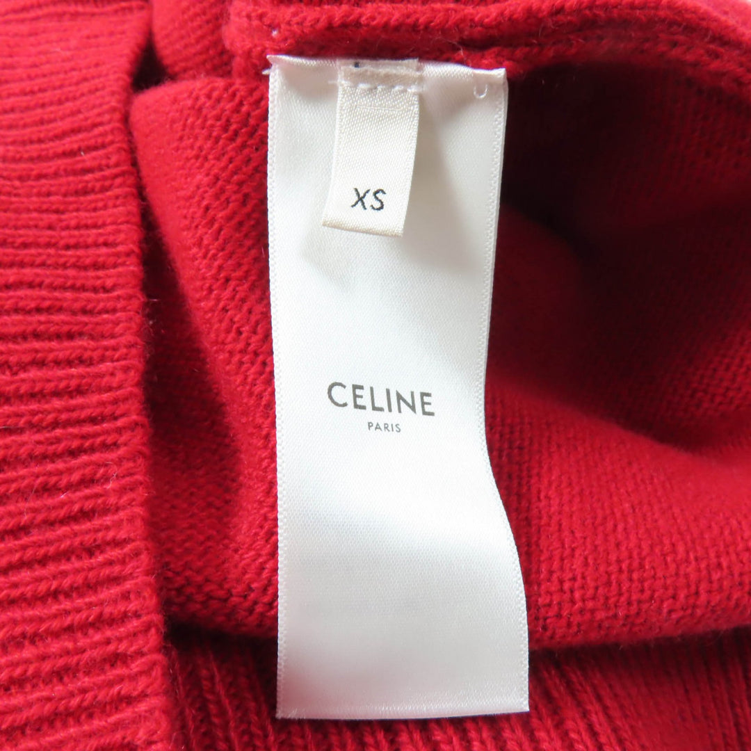 Great CELINE sweater Sulky Embroidery Crew Neck cashmere Women XS 2A65P152I