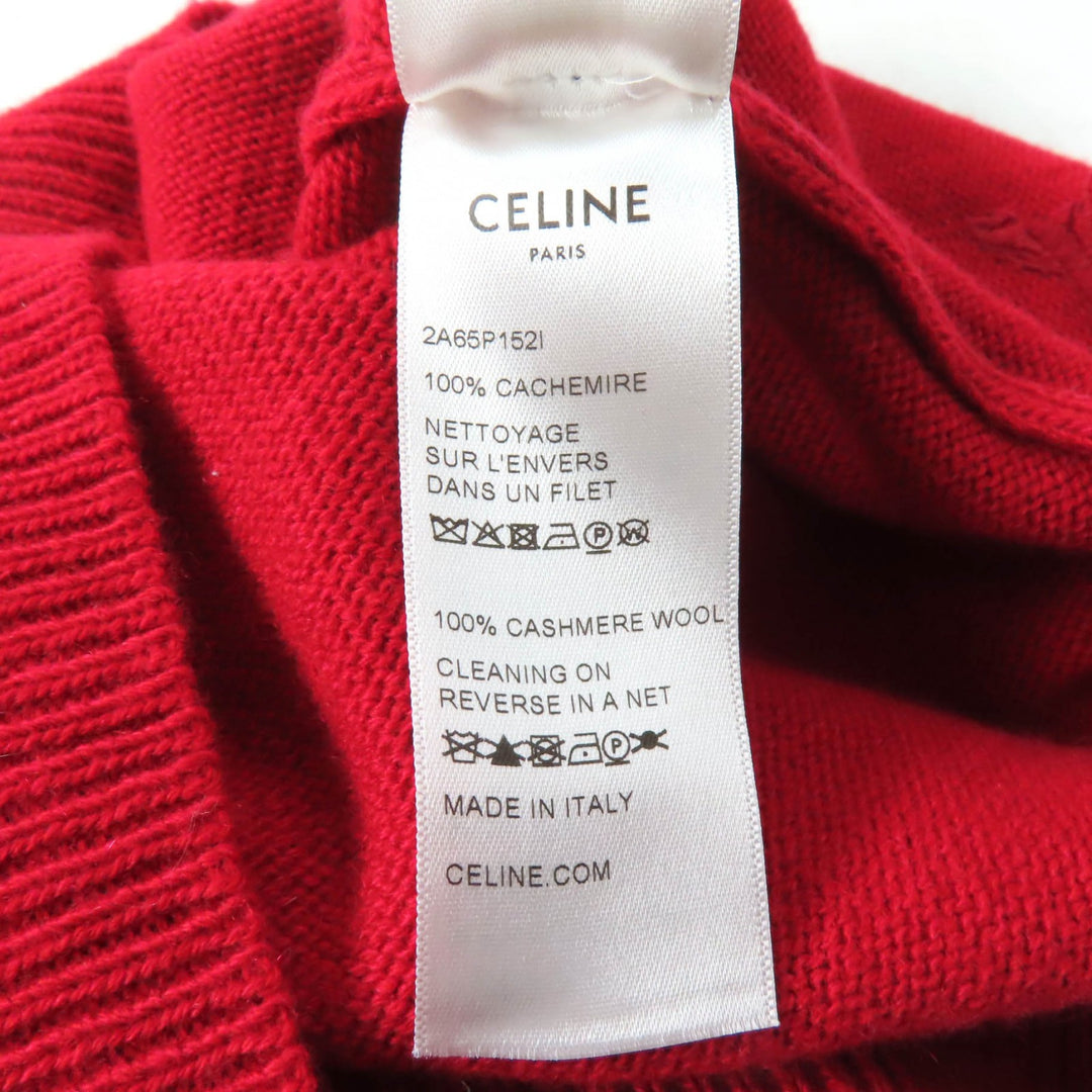 Great CELINE sweater Sulky Embroidery Crew Neck cashmere Women XS 2A65P152I