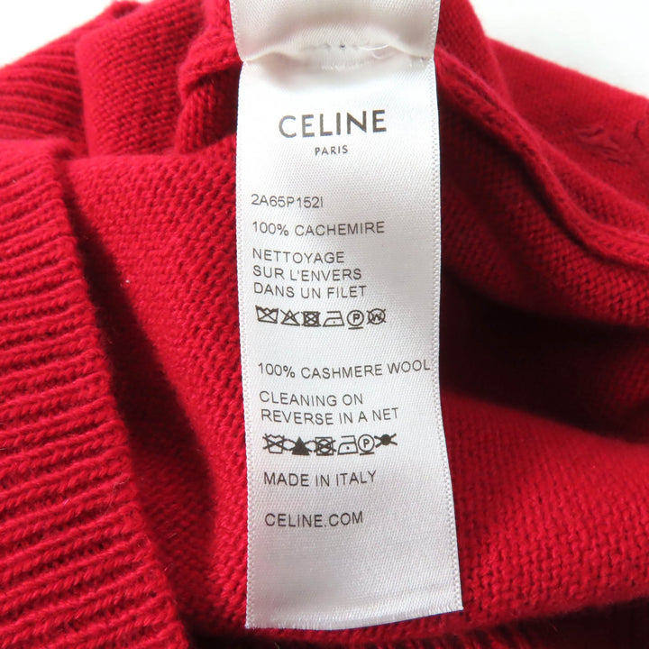 Great CELINE sweater Sulky Embroidery Crew Neck cashmere Women XS 2A65P152I