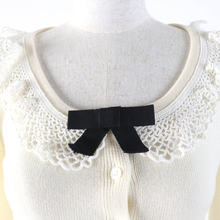 Great MIUMIU cardigan Cropped long sleeve knit Ivory Virgin wool Women 36 MMF482
