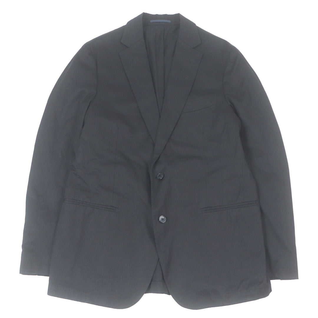 Great LARDINI tailored jacket Single Blazer black cotton mens 52