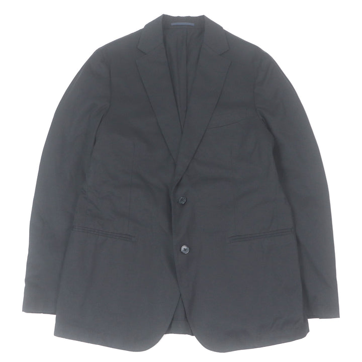 Great LARDINI tailored jacket Single Blazer black cotton mens 52