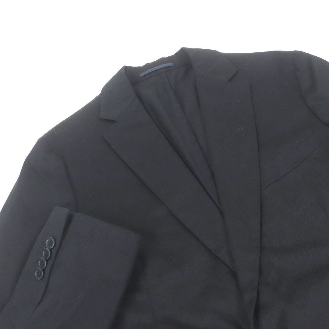 Great LARDINI tailored jacket Single Blazer black cotton mens 52