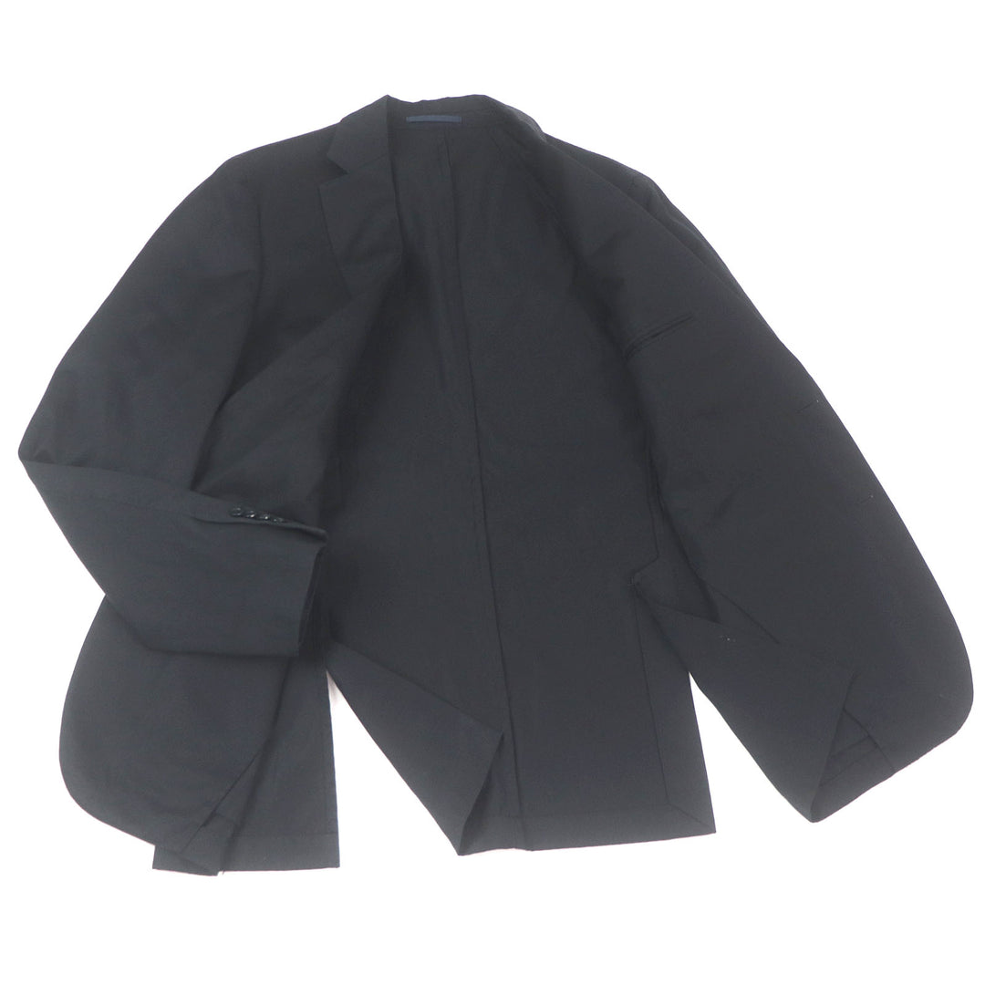 Great LARDINI tailored jacket Single Blazer black cotton mens 52