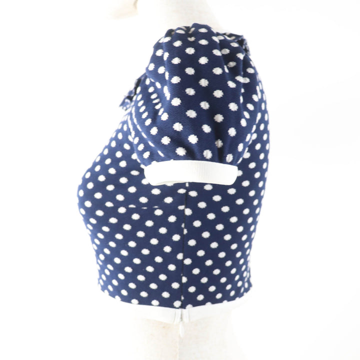 Great MIUMIU knit Cropped Length Navy white Women XS MJN277 1DVC