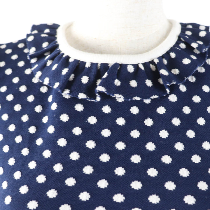 Great MIUMIU knit Cropped Length Navy white Women XS MJN277 1DVC
