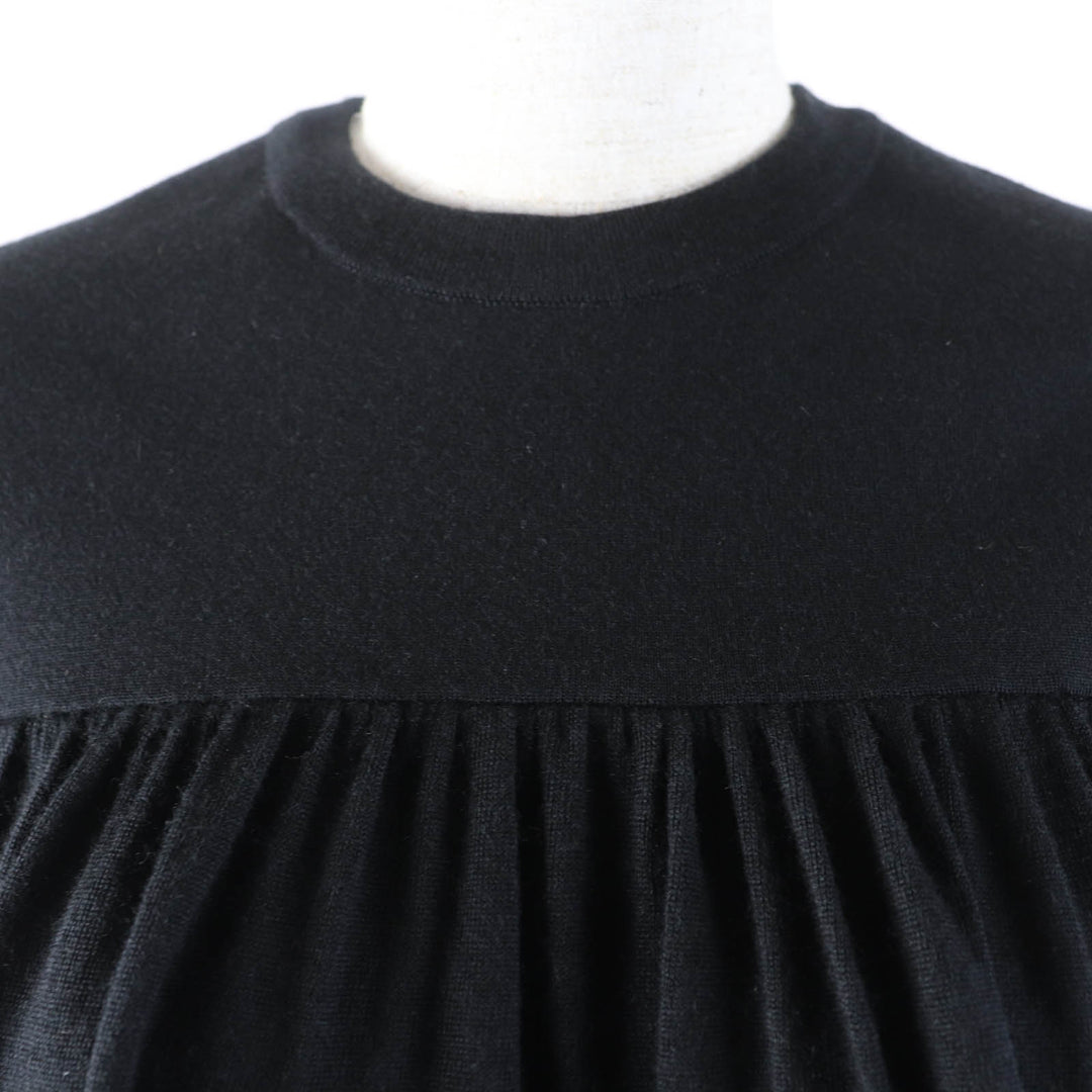 Great LOUIS VUITTON Short sleeve knit Shirts Silk blend floral print puff sleeve black