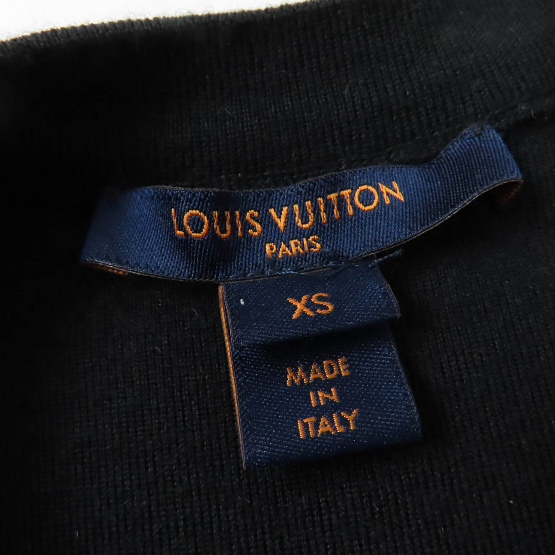 Great LOUIS VUITTON Short sleeve knit Shirts Silk blend floral print puff sleeve black