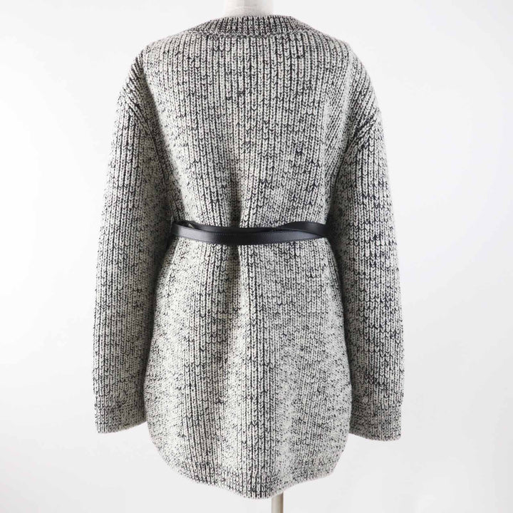 LOUIS VUITTON knit Sweaters Dresses Leather belt Patch Long sleeve Black White