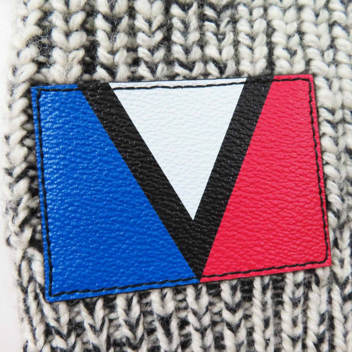LOUIS VUITTON knit Sweaters Dresses Leather belt Patch Long sleeve Black White