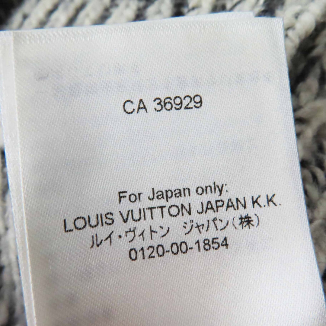 LOUIS VUITTON knit Sweaters Dresses Leather belt Patch Long sleeve Black White