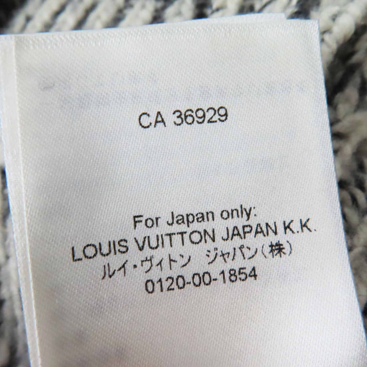 LOUIS VUITTON knit Sweaters Dresses Leather belt Patch Long sleeve Black White
