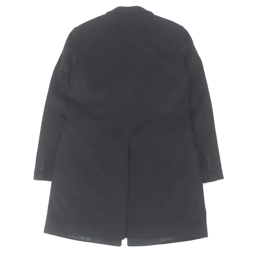 Great ALBERTO BRESCI Chester coat Peak lapel black wool mens 46