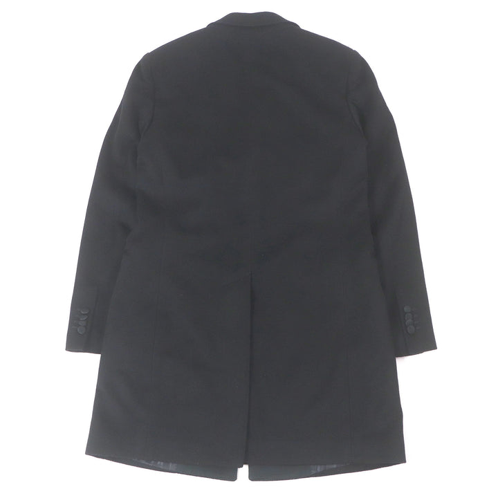 Great ALBERTO BRESCI Chester coat Peak lapel black wool mens 46