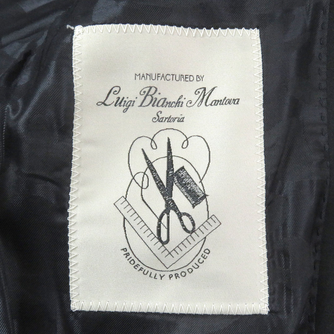 Great ALBERTO BRESCI Chester coat Peak lapel black wool mens 46