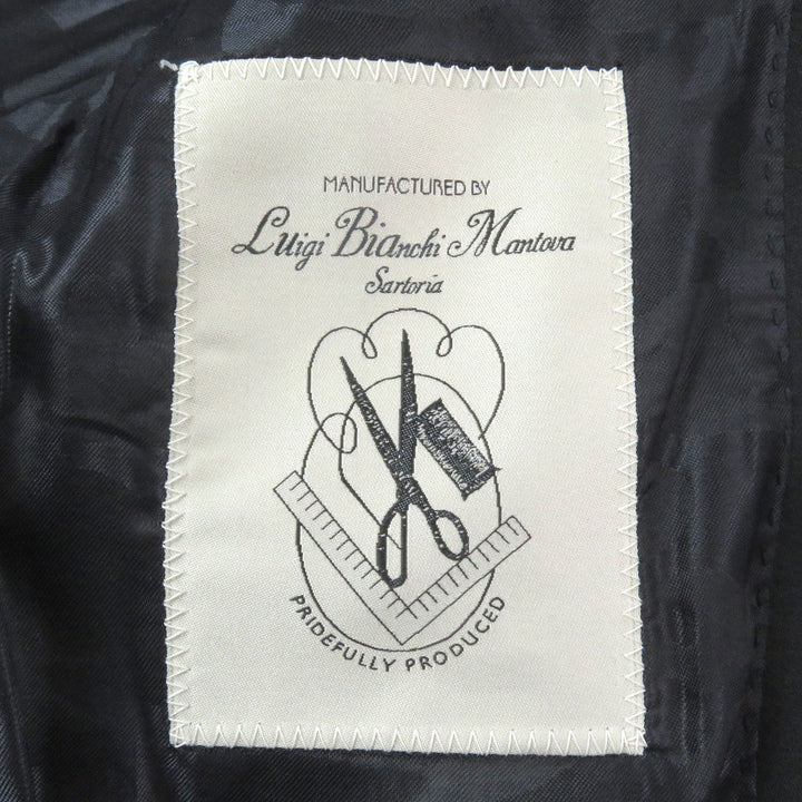 Great ALBERTO BRESCI Chester coat Peak lapel black wool mens 46