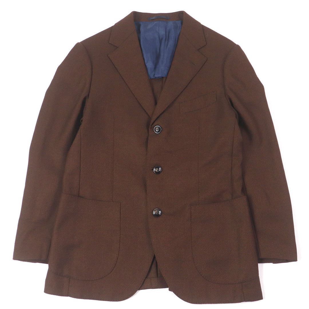 Excellent BARBA Jacket Single unconstructed jacket Brown wool mens 48